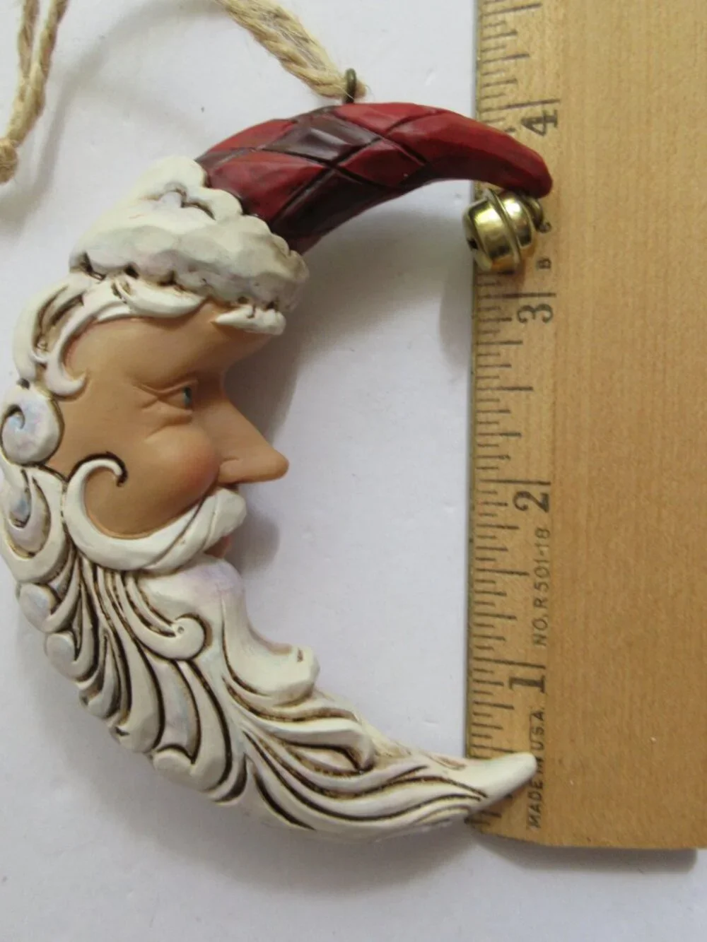 Jim Shore Figurine Santa Crescent Moon Christmas Ornament ~ 2010 4017606 in Box